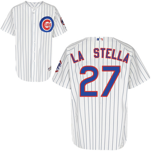 Tommy La Stella #27 MLB Jersey-Chicago Cubs Men's Authentic Home White Cool Base Baseball Jersey